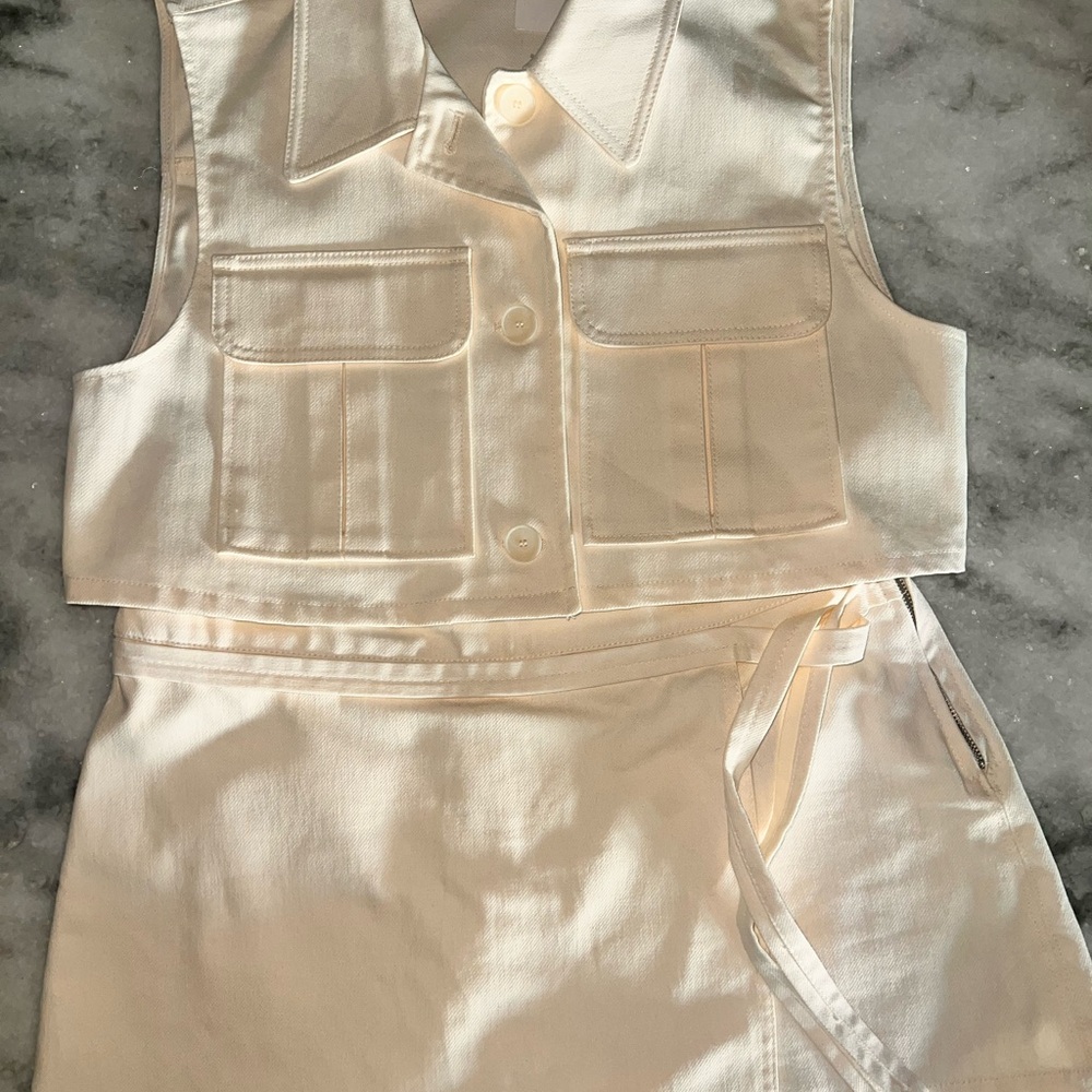 Zara Cream Coordinate Skort Set